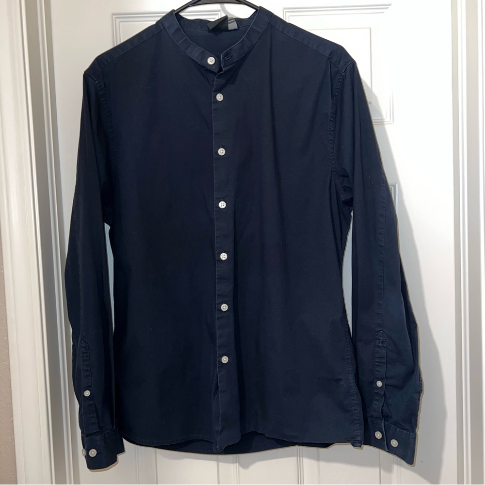 navy blue ASOS dress shirt